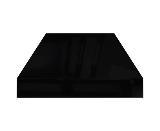 Raft perete suspendat, negru extralucios, 60x23,5x3,8 cm, mdf, 5 image