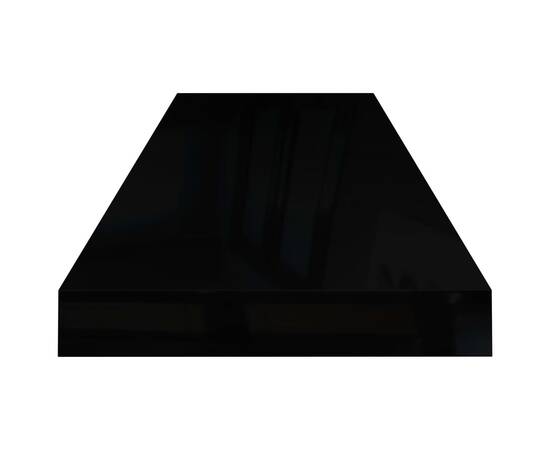 Raft perete suspendat, negru extralucios, 80x23,5x3,8 cm, mdf, 5 image
