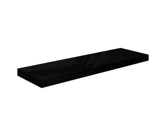 Raft perete suspendat, negru extralucios, 80x23,5x3,8 cm, mdf, 2 image