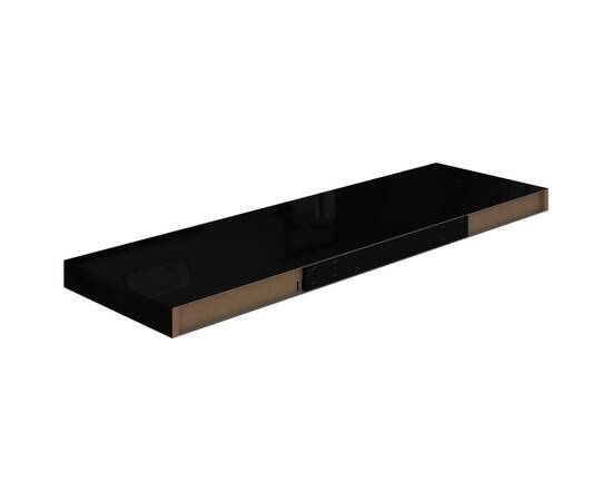 Raft perete suspendat, negru extralucios, 80x23,5x3,8 cm, mdf, 6 image