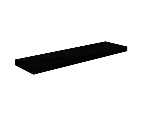 Raft perete suspendat, negru extralucios, 90x23,5x3,8 cm, mdf, 2 image