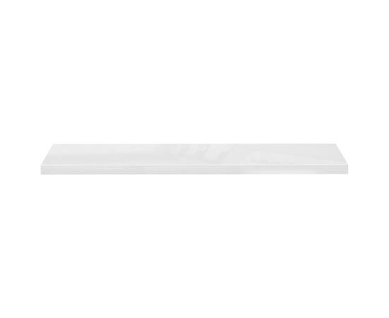 Rafturi de perete, 2 buc., alb extralucios, 120x23,5x3,8 cm mdf, 5 image