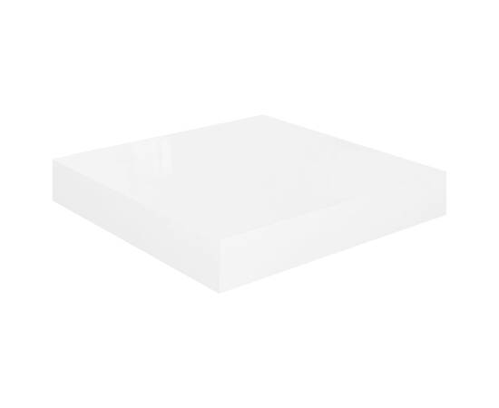 Rafturi de perete, 2 buc., alb extralucios, 23x23,5x3,8 cm, mdf, 4 image