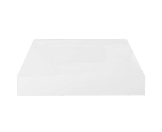 Rafturi de perete, 2 buc., alb extralucios, 23x23,5x3,8 cm, mdf, 5 image