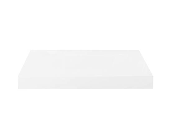 Rafturi de perete, 2 buc., alb extralucios, 40x23x3,8 cm, mdf, 5 image