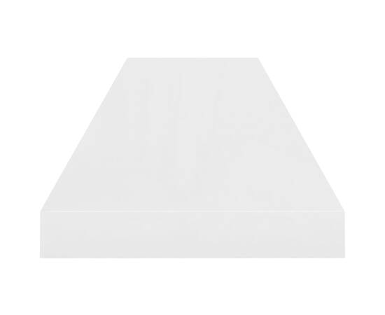 Rafturi de perete, 2 buc., alb extralucios, 90x23,5x3,8 cm, mdf, 6 image
