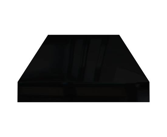 Rafturi de perete, 2 buc., negru extralucios 60x23,5x3,8 cm mdf, 6 image