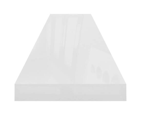 Rafturi de perete, 4 buc., alb extralucios, 120x23,5x3,8 cm mdf, 6 image