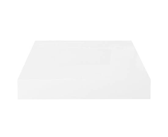 Rafturi de perete, 4 buc., alb extralucios, 23x23,5x3,8 cm, mdf, 6 image