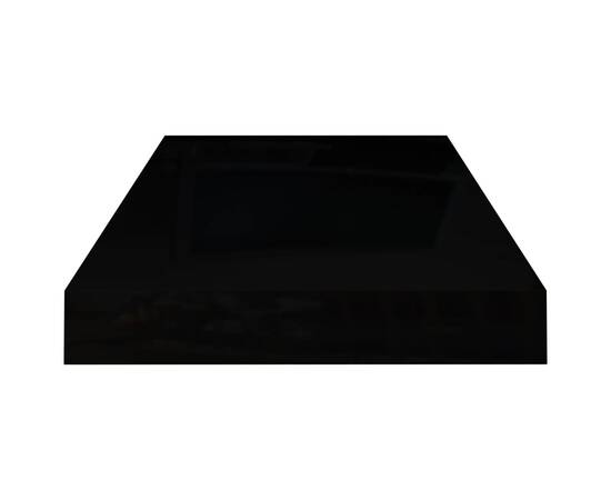 Rafturi de perete, 4 buc., negru extralucios, 50x23x3,8 cm, mdf, 6 image
