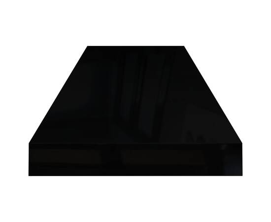 Rafturi de perete 2 buc., negru extralucios, 80x23,5x3,8 cm mdf, 6 image