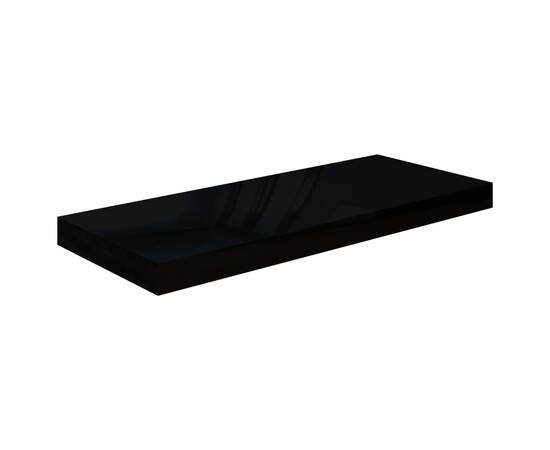 Rafturi de perete 4 buc. negru extralucios 60x23,5x3,8 cm mdf, 4 image