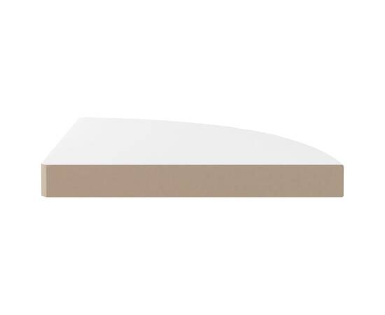 Raft colțar de perete, alb extralucios, 35x35x3,8 cm, mdf, 5 image
