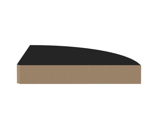 Raft de colț suspendat, negru, 25x25x3,8 cm, mdf, 5 image