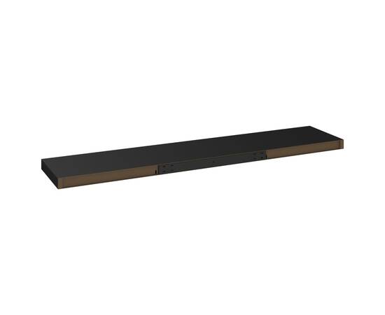 Raft de perete suspendat, negru, 120x23,5x3,8 cm, mdf, 7 image