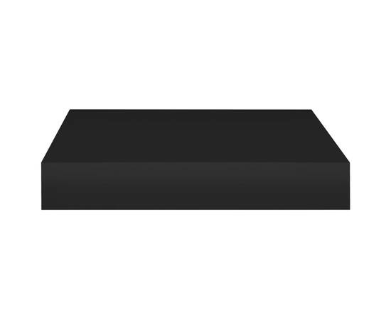 Raft de perete suspendat, negru, 23x23,5x3,8 cm, mdf, 5 image