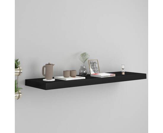 Raft de perete suspendat, negru, 90x23,5x3,8 cm, mdf