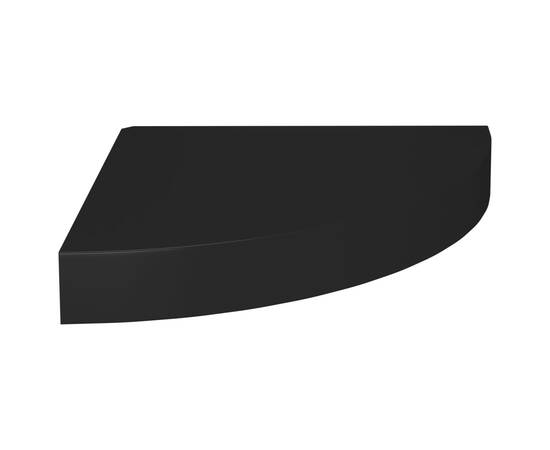 Rafturi colț de perete, 2 buc., negru, 25x25x3,8 cm, mdf, 4 image