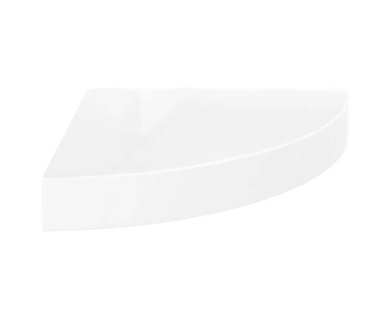 Rafturi colț perete, 2 buc., alb extralucios, 25x25x3,8 cm, mdf, 4 image