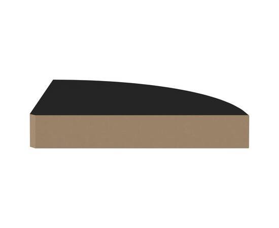 Rafturi colțar suspendate, 4 buc., negru, 25x25x3,8 cm, mdf, 5 image