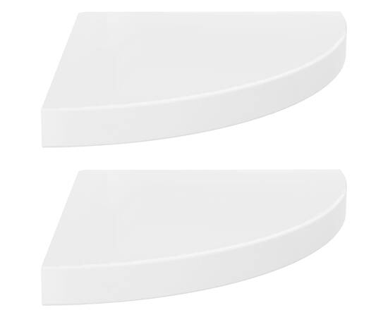 Rafturi de perete, 2 buc., alb extralucios, 35x35x3,8 cm, mdf, 2 image
