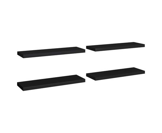 Rafturi de perete, 4 buc., negru, 80 x 23,5 x 3,8 cm, mdf, 2 image