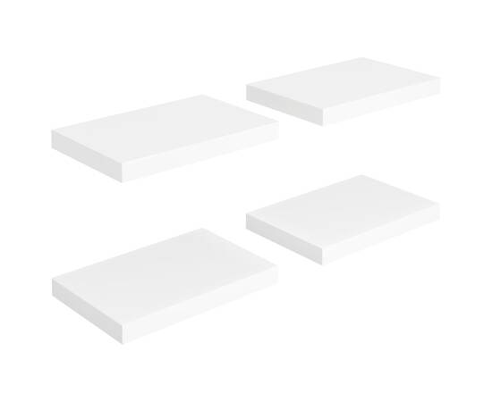 Rafturi de perete suspendate, 4 buc., alb, 40x23x3,8 cm, mdf, 2 image