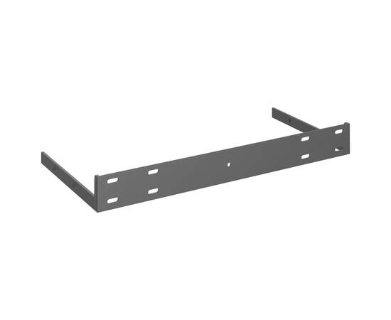 Rafturi de perete suspendate, 4 buc., negru, 50x23x3,8 cm, mdf, 9 image