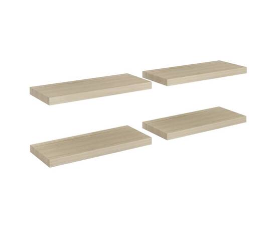 Rafturi de perete suspendate, 4 buc., stejar 60x23,5x3,8 cm mdf, 2 image