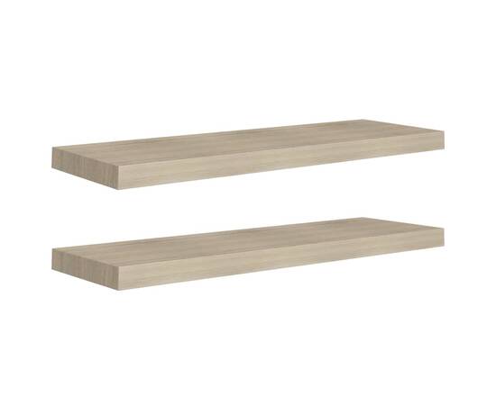 Rafturi de perete suspendate 2 buc., stejar, 80x23,5x3,8 cm mdf, 2 image