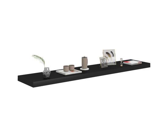 Rafturi de perete suspendate 4 buc. negru 120x23,5x3,8 cm mdf, 3 image