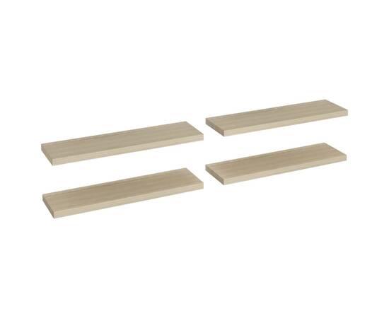 Rafturi de perete suspendate 4 buc. stejar, 90x23,5x3,8 cm, mdf, 2 image