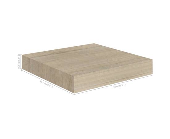 Rafturi perete suspendate, 4 buc., stejar, 23x23,5x3,8 cm, mdf, 10 image