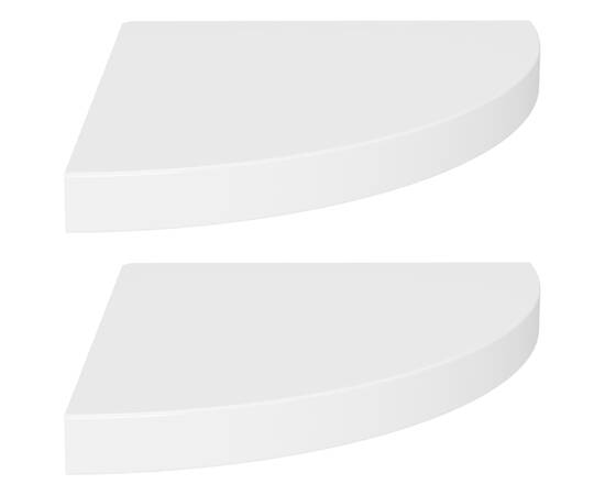 Rafturi colț de perete, 2 buc., alb, 35x35x3,8 cm, mdf, 2 image