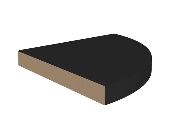 Rafturi colț de perete, 2 buc., negru, 35x35x3,8 cm, mdf, 5 image