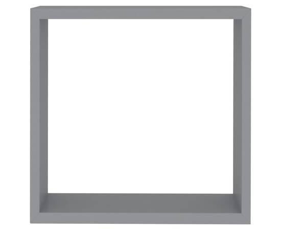 Rafturi cub de perete, 3 buc., gri, mdf, 7 image