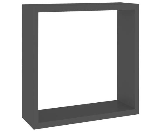 Rafturi cub de perete, 3 buc., negru, mdf, 6 image
