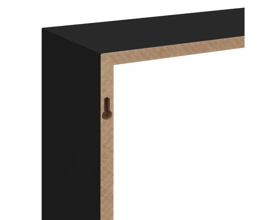 Rafturi cub de perete, 3 buc., negru, mdf, 10 image