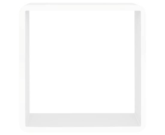 Rafturi de perete cub, 3 buc., alb, mdf, 8 image