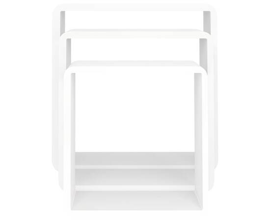 Rafturi de perete cub, 3 buc., alb, mdf, 6 image