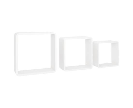 Rafturi de perete cub, 3 buc., alb, mdf, 3 image