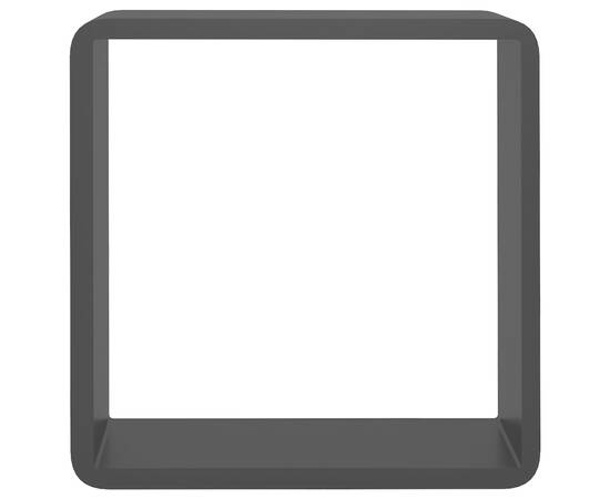 Rafturi de perete cub, 3 buc., negru, mdf, 8 image