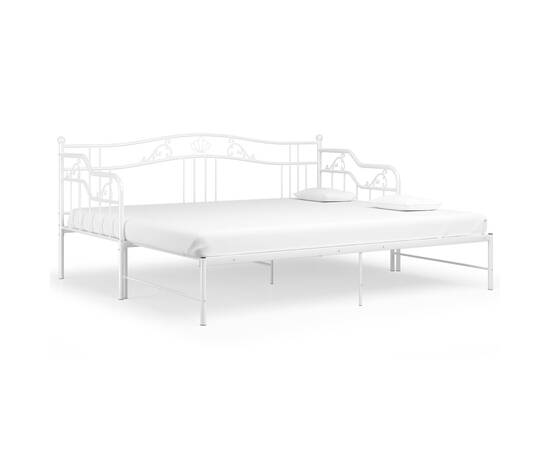 Cadru canapea extensibilă, alb, 90x200 cm, metal, 2 image