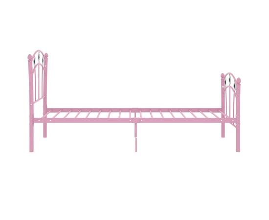 Cadru de pat, cu model de fotbal, roz, 90 x 200 cm, metal, 4 image