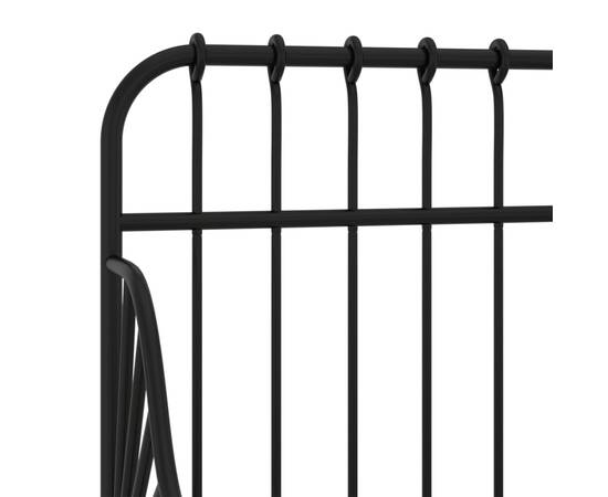 Cadru de pat extensibil, negru, 80x130/200 cm, metal, 6 image