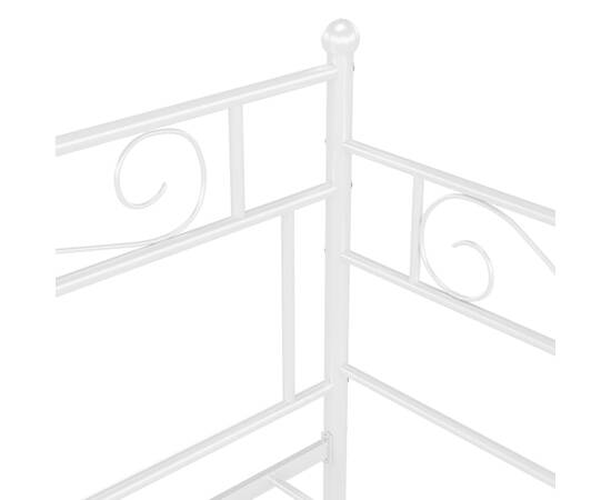 Cadru pat canapea, alb, 90x200 cm, metal, 7 image