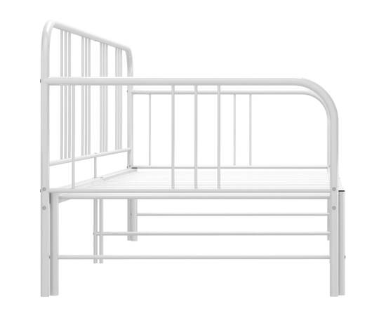 Cadru pat canapea extensibilă, alb, 90 x 200 cm, metal, 6 image