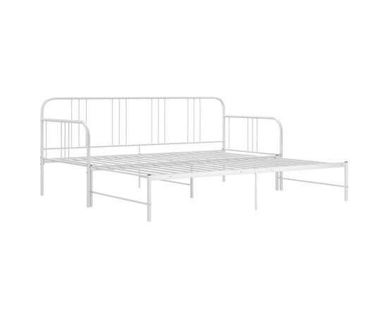 Cadru pat canapea extensibilă, alb, 90 x 200 cm, metal, 9 image