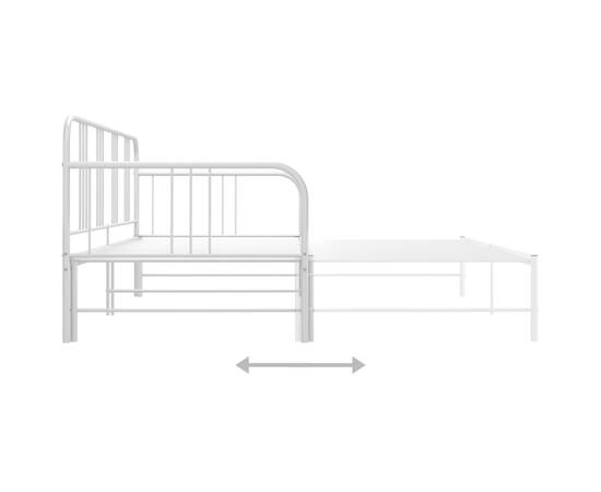 Cadru pat canapea extensibilă, alb, 90 x 200 cm, metal, 8 image