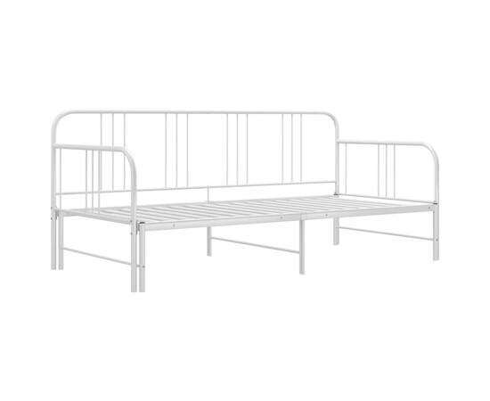 Cadru pat canapea extensibilă, alb, 90 x 200 cm, metal, 4 image